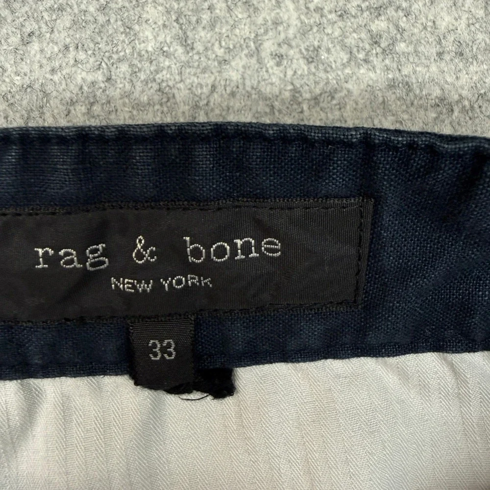 Rag & Bone Chino Shorts 33 Navy Blue Flat Front Cotton Casual Summer Men 1782